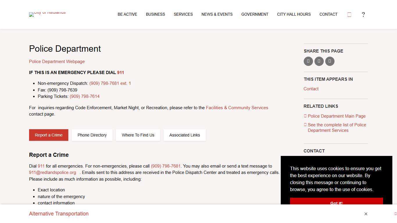 Police Department - City of Redlands