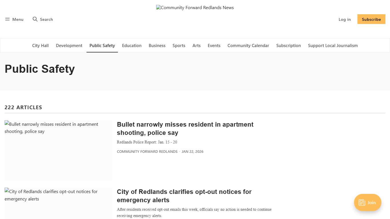 Public Safety - Community Forward Redlands News
